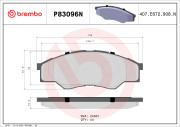 P83096N Sada brzdových destiček, kotoučová brzda PRIME LINE - Ceramic BREMBO