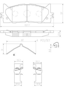 P83117N Sada brzdových destiček, kotoučová brzda PRIME LINE - Ceramic BREMBO