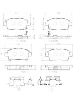 P83125N Sada brzdových destiček, kotoučová brzda PRIME LINE - Ceramic BREMBO