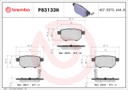 P83133N Sada brzdových destiček, kotoučová brzda PRIME LINE - Ceramic BREMBO