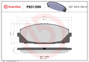 P83139N Sada brzdových destiček, kotoučová brzda PRIME LINE - Ceramic BREMBO