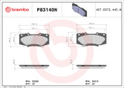 P83140N Sada brzdových destiček, kotoučová brzda PRIME LINE - Ceramic BREMBO