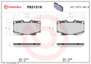 P83151N Sada brzdových destiček, kotoučová brzda PRIME LINE - Ceramic BREMBO