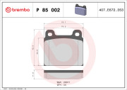 P 85 002 Brzdové destičky BREMBO