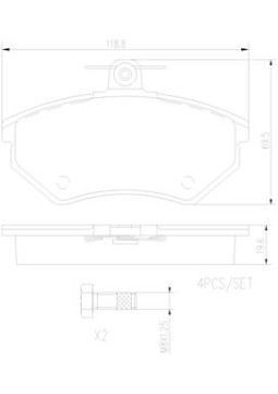 P85011N Sada brzdových destiček, kotoučová brzda PRIME LINE - Ceramic BREMBO