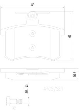 P85013N BREMBO sada brzdových platničiek kotúčovej brzdy P85013N BREMBO