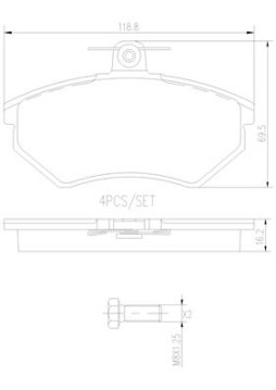 P85015N Sada brzdových destiček, kotoučová brzda PRIME LINE - Ceramic BREMBO