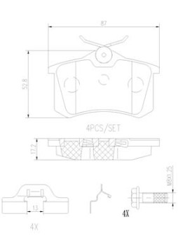 P85020N Sada brzdových destiček, kotoučová brzda PRIME LINE - Ceramic BREMBO