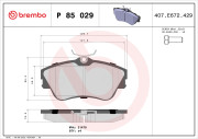 P 85 029 Sada brzdových destiček, kotoučová brzda PRIME LINE BREMBO