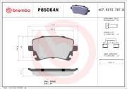 P85064N Sada brzdových destiček, kotoučová brzda PRIME LINE - Ceramic BREMBO