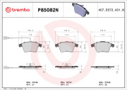 P85082N Sada brzdových destiček, kotoučová brzda PRIME LINE - Ceramic BREMBO