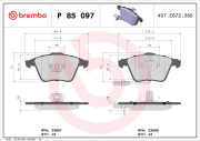 P 85 097 Brzdové destičky BREMBO