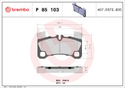 P 85 103 Brzdové destičky BREMBO