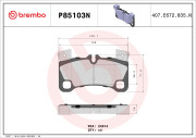 P85103N Sada brzdových destiček, kotoučová brzda PRIME LINE - Ceramic BREMBO