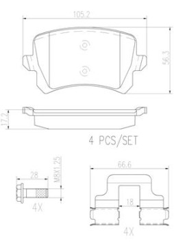 P85109N BREMBO sada brzdových platničiek kotúčovej brzdy P85109N BREMBO