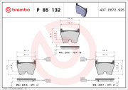 P 85 132 Brzdové destičky BREMBO