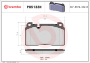 P85133N Sada brzdových destiček, kotoučová brzda PRIME LINE - Ceramic BREMBO