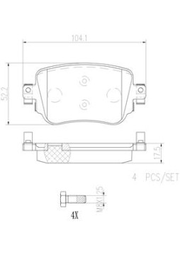 P85135N Sada brzdových destiček, kotoučová brzda PRIME LINE - Ceramic BREMBO