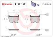 P 85 152 Brzdové destičky BREMBO