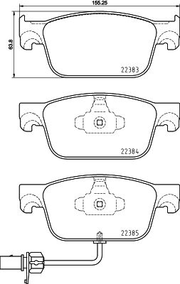 P 85 153 Brzdové destičky DIRECTIONAL BRAKE PADS BREMBO