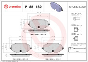 P 85 182 Brzdové destičky DIRECTIONAL BRAKE PADS BREMBO