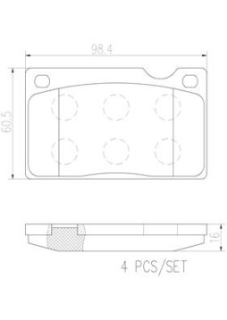 P86003N Sada brzdových destiček, kotoučová brzda PRIME LINE - Ceramic BREMBO