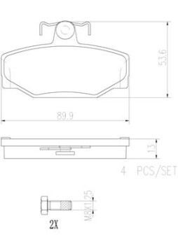 P86009N Sada brzdových destiček, kotoučová brzda PRIME LINE - Ceramic BREMBO