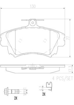 P86017N Sada brzdových destiček, kotoučová brzda PRIME LINE - Ceramic BREMBO