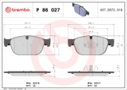 P 86 027 Brzdové destičky BREMBO