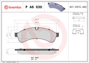 P A6 030 Brzdové destičky BREMBO