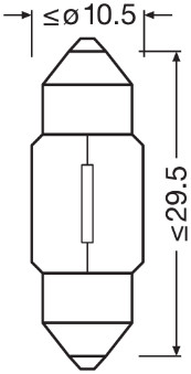 6438 Žárovka C10W 12V SV8,5-8 Standardní ams-OSRAM