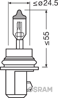 9007 OSRAM Žárovka HB5 (řada ORIGINAL LINE) | 12V 65/55W | 9007 OSRAM