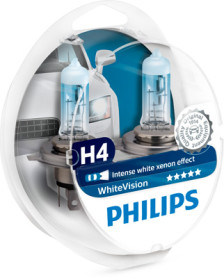 12342WHVSM PHILIPS Žárovka (2ks) H4 + W5W (řada WhiteVision) | 12V 60/55W + 5W | 12342WHVSM PHILIPS