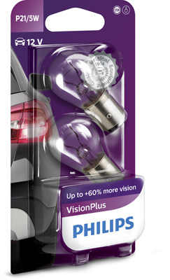 12499VPB2 PHILIPS Žárovka (2ks) P21/5W (řada VisionPlus) | 12V 21/5W | 12499VPB2 PHILIPS