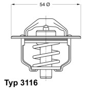 3116.82D Termostat, chladivo BorgWarner (Wahler)