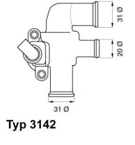 3142.90D Termostat, chladivo BorgWarner (Wahler)