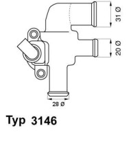 3146.90D Termostat, chladivo BorgWarner (Wahler)