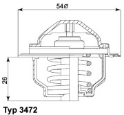 3472.87D Termostat, chladivo BorgWarner (Wahler)