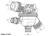 411574.102D Termostat, chladivo BorgWarner (Wahler)