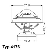 4176.85D Termostat, chladivo BorgWarner (Wahler)