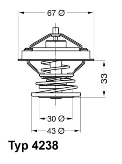 4238.92D Termostat, chladivo BorgWarner (Wahler)