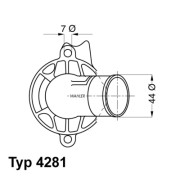 4281.87D Termostat, chladivo BorgWarner (Wahler)