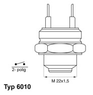 6010.95D Teplotní spínač, větrák chladiče BorgWarner (Wahler)