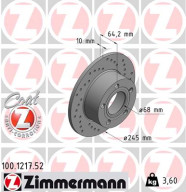 100.1217.52 Brzdový kotouč SPORT BRAKE DISC COAT Z ZIMMERMANN