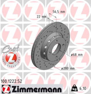 100.1222.52 Brzdový kotouč SPORT BRAKE DISC COAT Z ZIMMERMANN