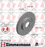 100.1234.52 Brzdový kotouč SPORT BRAKE DISC COAT Z ZIMMERMANN