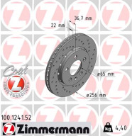 100.1241.52 Brzdový kotouč SPORT BRAKE DISC COAT Z ZIMMERMANN