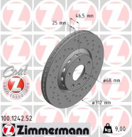 100.1242.52 Brzdový kotouč SPORT BRAKE DISC COAT Z ZIMMERMANN