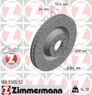 100.3305.52 Brzdový kotouč SPORT BRAKE DISC COAT Z ZIMMERMANN