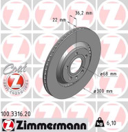 100.3316.20 Brzdový kotouč COAT Z ZIMMERMANN